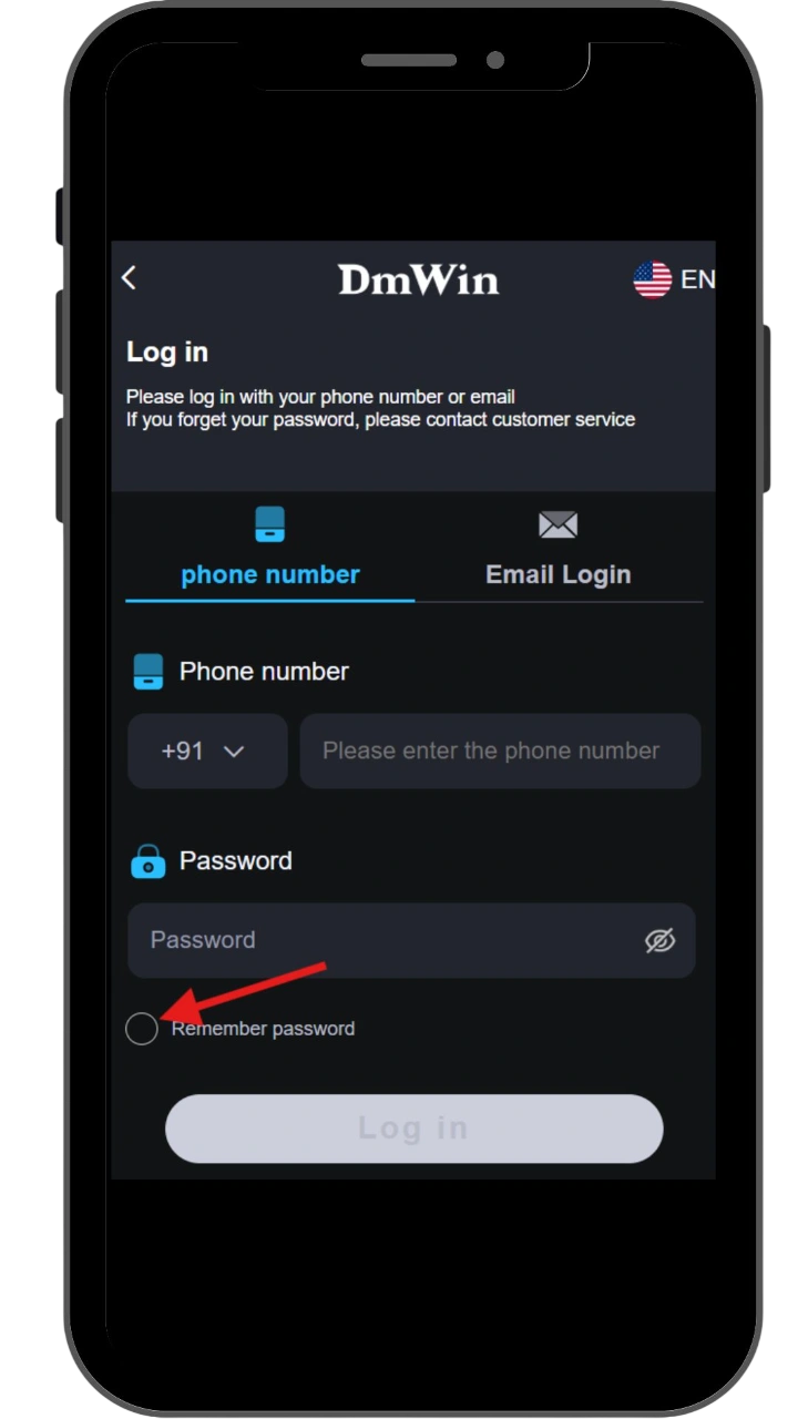 Click on Remember Password